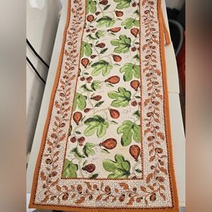 Elegant Green and Orange Table Runner 16x105 Inches